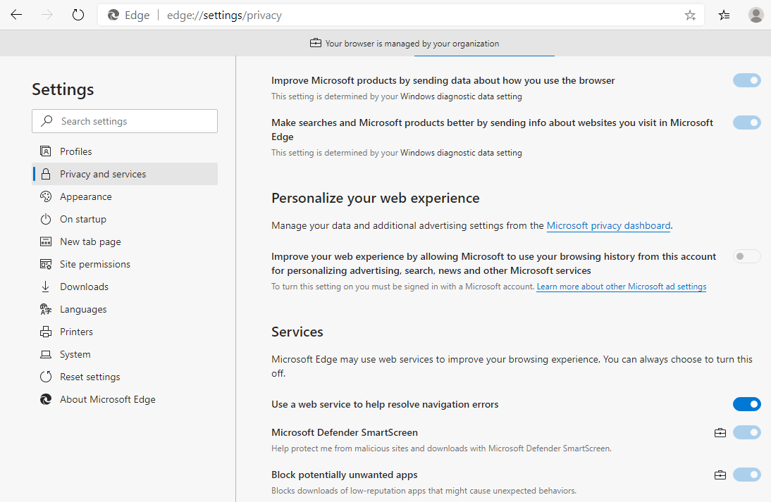 Enable Prevent bypassing setting